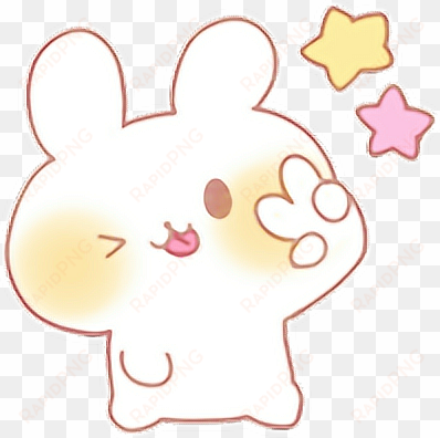 ☮✨ • peace cute kawaii bunny rabbit cutestickers stars - rabbit
