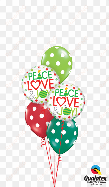 peace love & joy balloon bouquet - 06" qualatex latex quicklink orange 50 count - latex