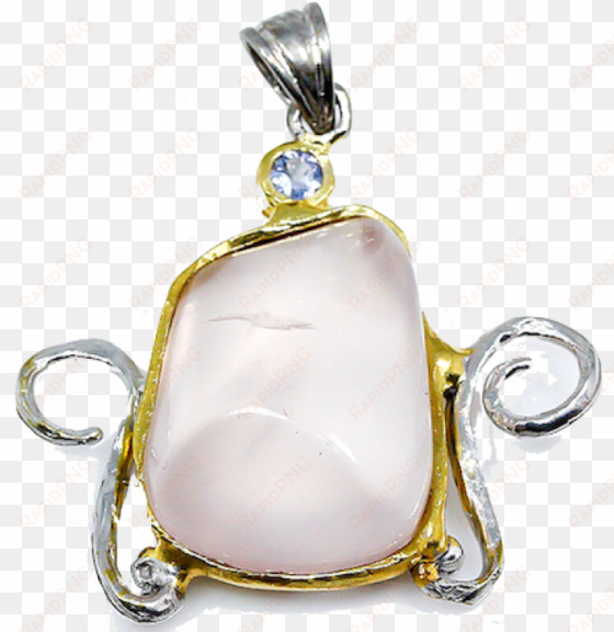 pendant handmade jewelry natural rose quartz 925 sterling