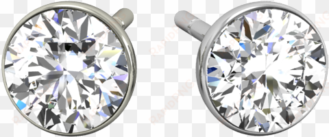 pendiente twins vulcano sin orla en oro blanco - pendiente de diamante hombre