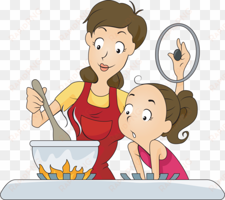 people cooking cliparts - cooking with my mom