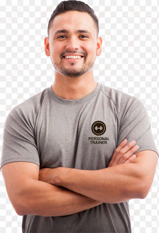 personal trainer wearing customised logo t-shirt - personal trainer t shirts uk
