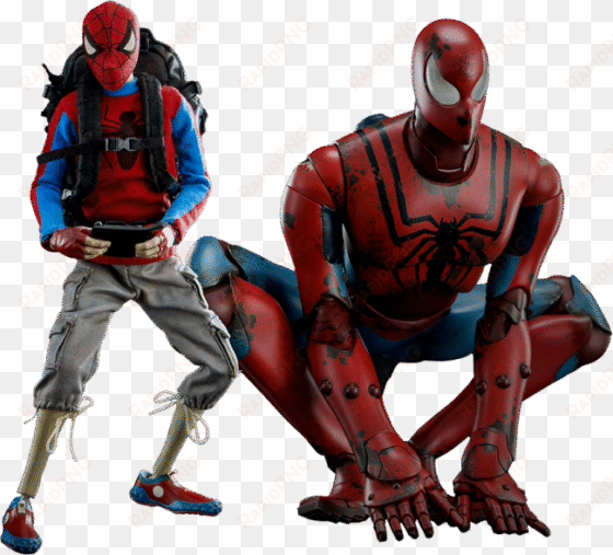 peter parker with spider bot 1/6th scale action figure - spider man peter parker threea