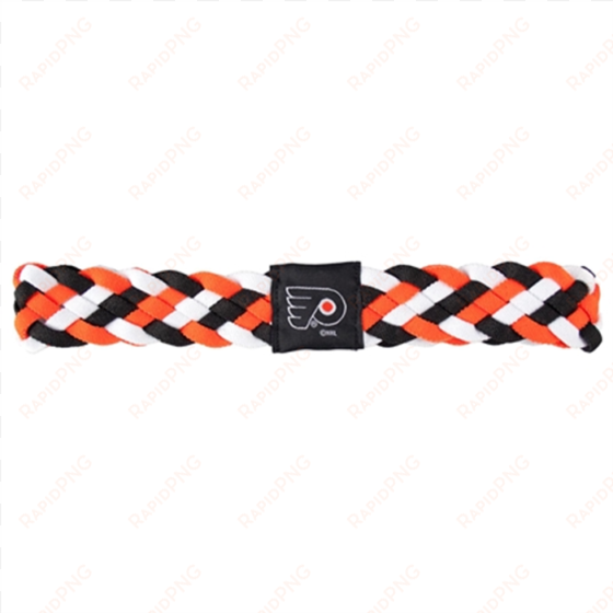 philadelphia flyers braided stretch womens headband - little earth philadelphia flyers nhl braided head band