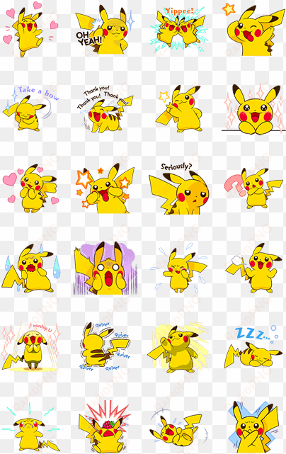 pikachu's lively voiced stickers ♪ - pikachu emoji