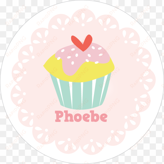 pink cupcake water resistant labels - water