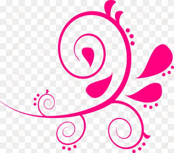 pink swirl flower girl with black background - coral colored clipart