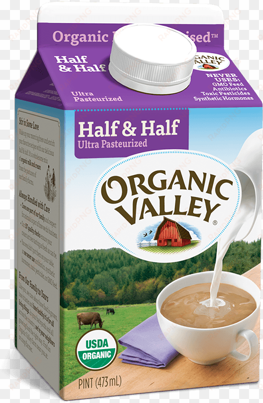 pint half & half, ultra pasteurized, - organic valley creamer