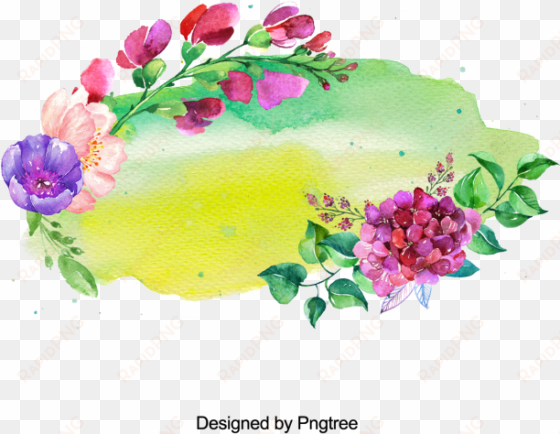 pintado a mano de flores y marco de salpicaduras de - portable network graphics