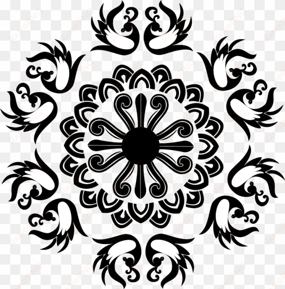 png b/w - rangoli clipart black and white hd