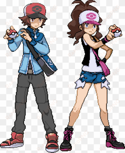 #pokemon#pokemon trainer#trainer hilbert#trainer hilda#pokemon - pokemon black trainer sprite