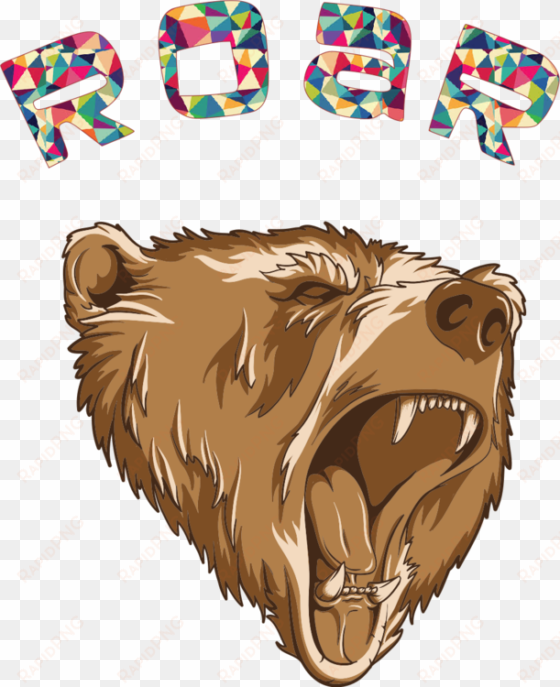 polar bear grizzly bear american black bear growling - roaring bear head png
