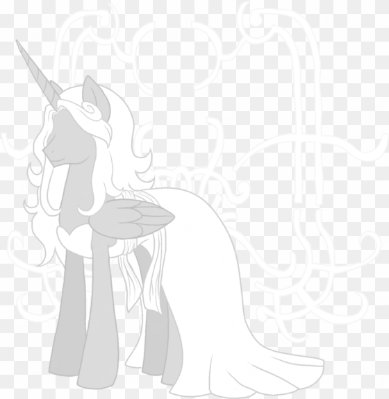 ponyvadereloha, grey hair, monochrome, off, ponified, - sketch