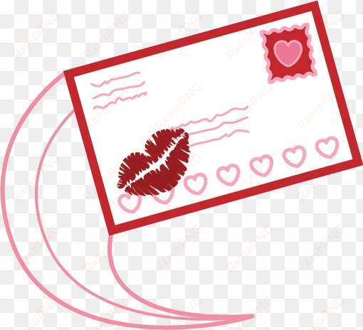 postcard kiss lips stamp heart valentine valentinesfree - email