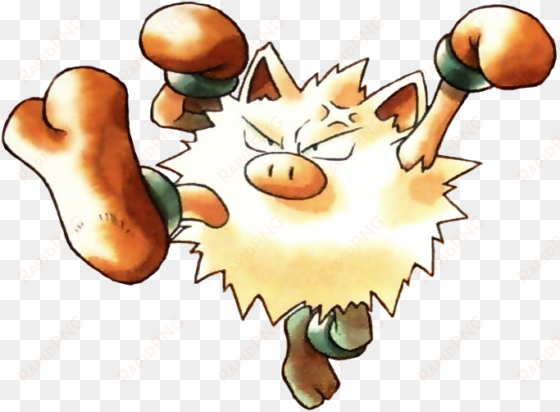 primeape pokemon red and blue official art - primeape pokemon red and blue