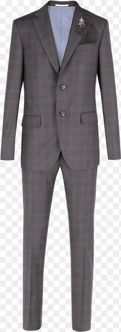 prince of wales macro checked wool suit - suit