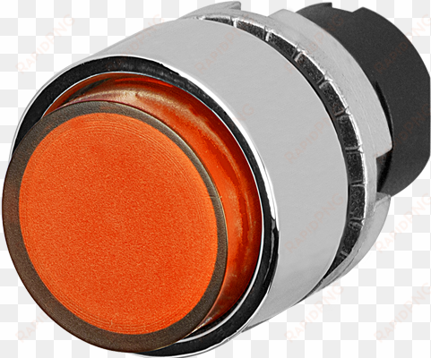 projecting push button illuminated orange metal - metal
