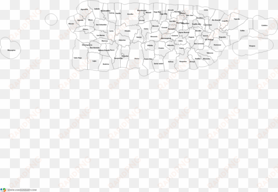 puerto rico counties outline map - drawing