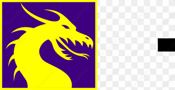 purple and gold dragon clip art - dragon head in circle