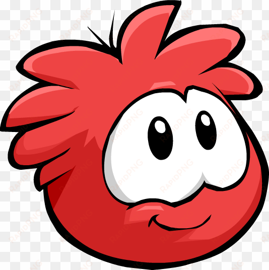 red puffle smiling - red puffle club penguin