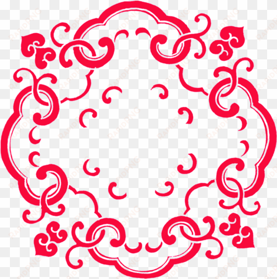 red vintage pattern decoration vector - lantern festival