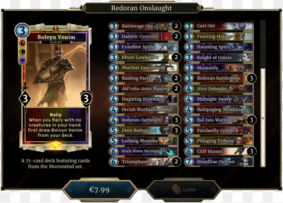 redoran onslaught deck 2 - elder scrolls legends dagoth's might