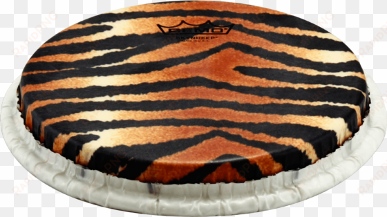 remo tucked skyndeep bongo drumhead-tiger stripe graphic, - parches remo para bongo