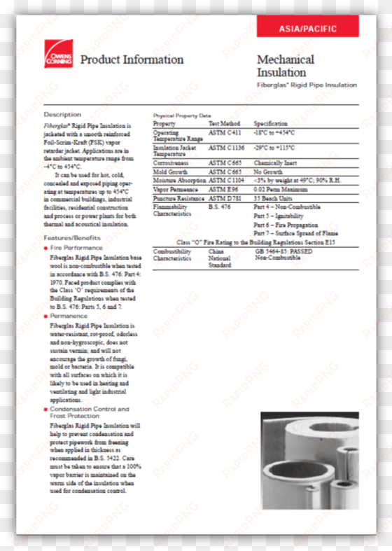 rigid pipe catalogue - owens corning catalogue 2016