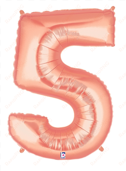 rose gold number 5 megaloon balloon numbers - rose gold number 5 mylar balloon