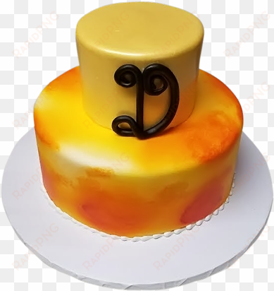 round gold cake - fondant
