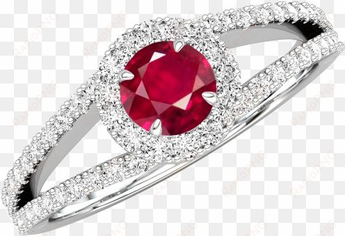 rubies represent love, passion, courage and emotion - purely diamonds 0.27ct round cut ruby 18ct white gold