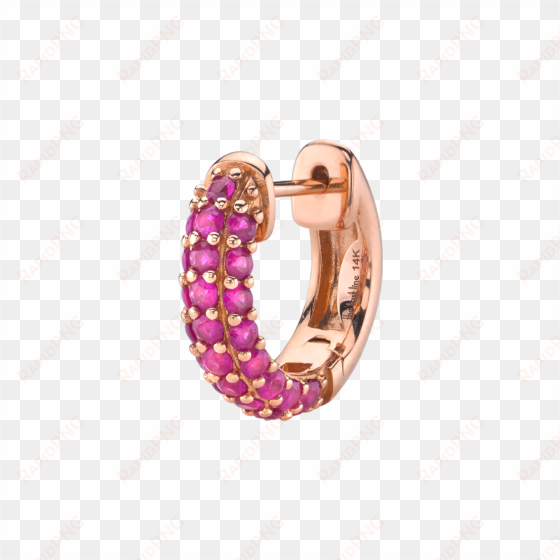 ruby pave wide hoop earring - body jewelry