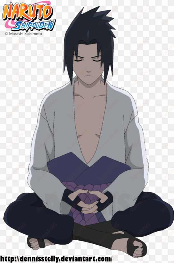 sasuke akatsuki png - sasuke uchiha meditating