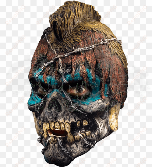 scalped skull vinyl mask - scalped zombie mask 4521