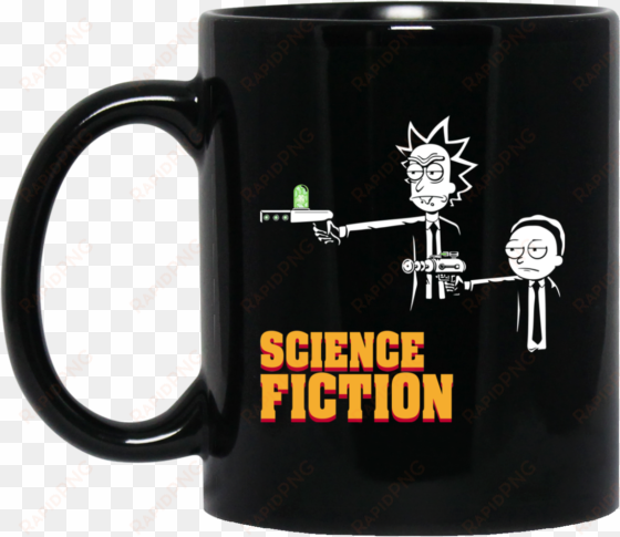 science fiction rick and morty pulp fiction mugs - rick and morty science fiction