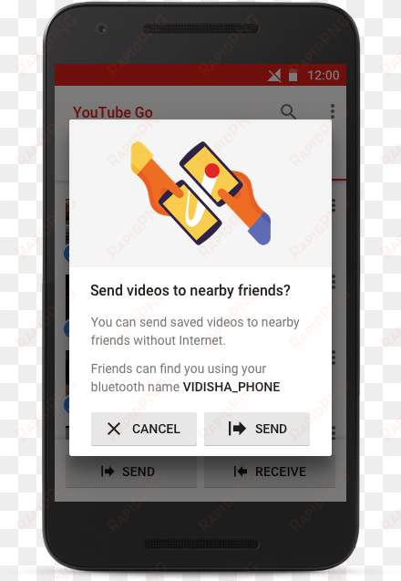 sharing videos made easy through bluetooth on the youtube - youtube go data saving