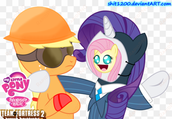 shit1200, engineer, fluttershy, rarity, safe, spy, - my little pony tf2 spy