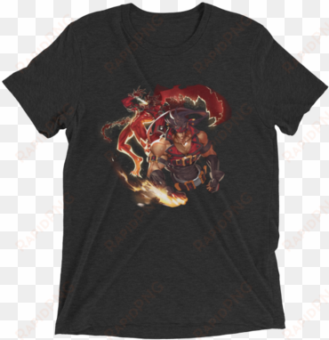 short sleeve t-shirt - men's jolly roger - destroyed - triblend (multiple
