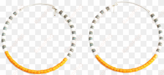 sidai orange amber zebra hoop earring - milk bone farmer's medley