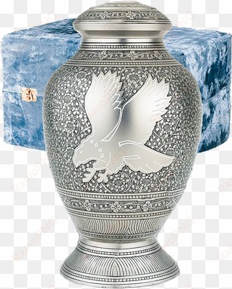 silver eagle solid brass urn - urn