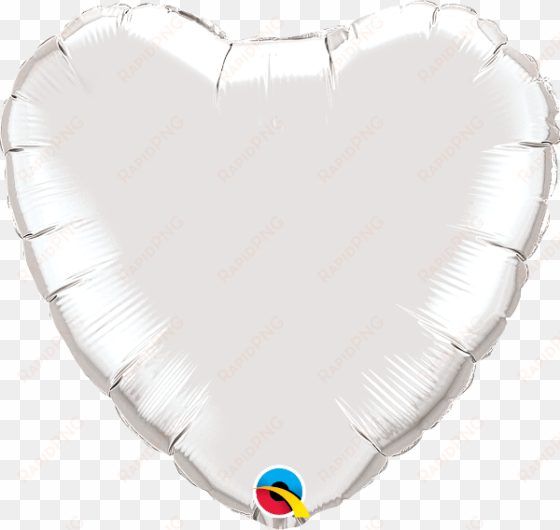 silver heart balloon - foil white heart balloons