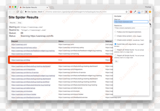 site spider chrome extension - google chrome extension