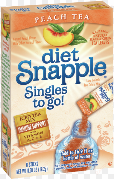 snapple to go diet- peach - snapple singles logo