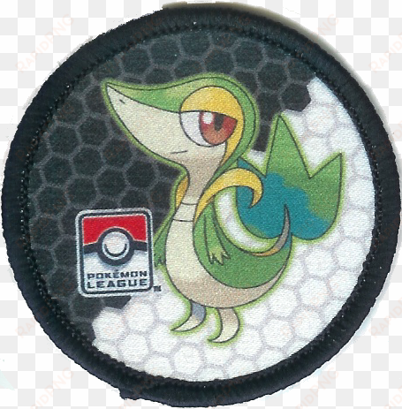 snivy season patch, circle shape featuring a snivy - pokemon black and white
