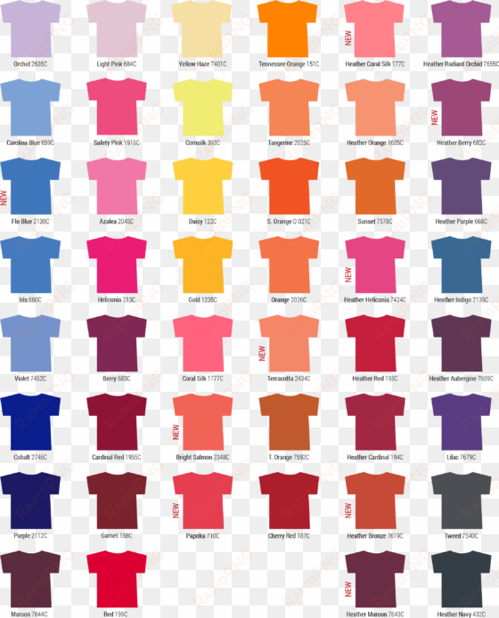 some items are not available in certain colors - red color chart shirts
