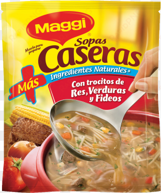 sopa de res con verduras y fideos - maggi