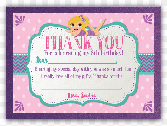 spa party thank you cards - party thank you cards
