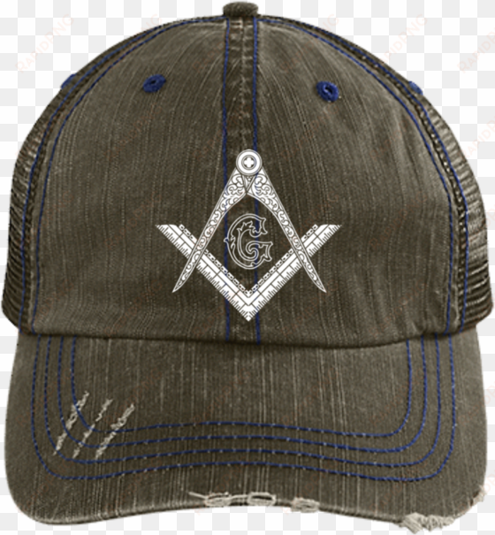 square & compass trucker - i'm under construction distressed trucker cap