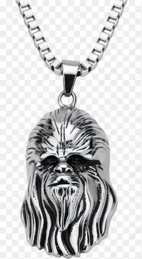 stainless steel star wars chewbacca head pendant