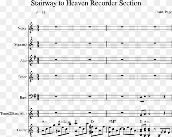 stairway to heaven recorder section sheet music composed - recorder stairway to heaven score